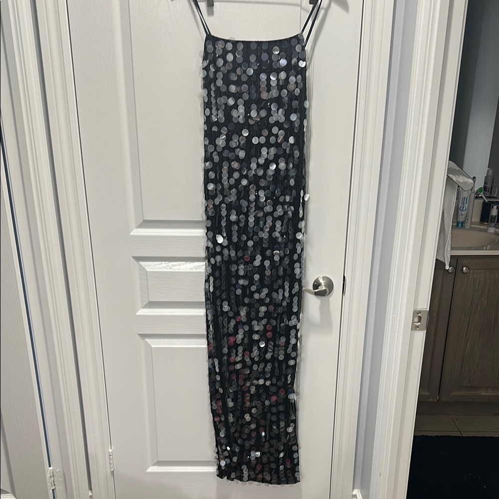 Lulus Black Sequin Maxi Dress